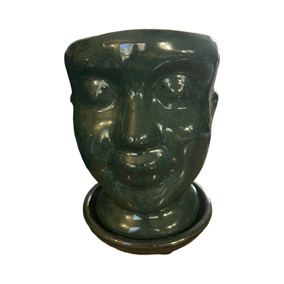 ceramic head planter world Menagerie Boho 3D Head Planter Flower Pot W/tray - Picture 2 of 10